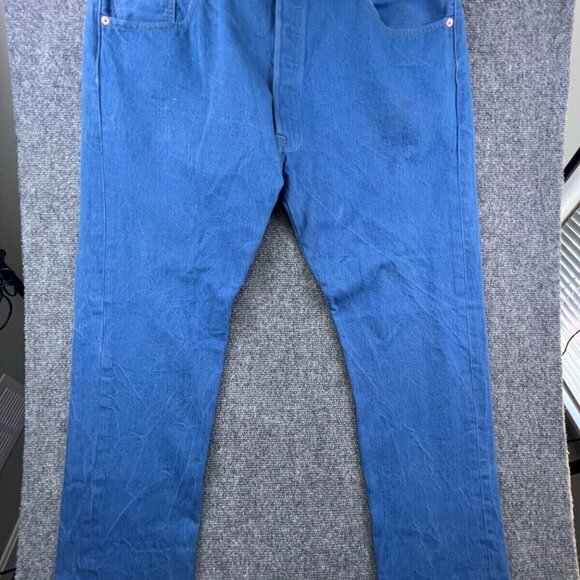 Levi Strauss & Co Adult Men's 501 Blue Denim Jeans 42X30 Straight Leg - Picture 1 of 16